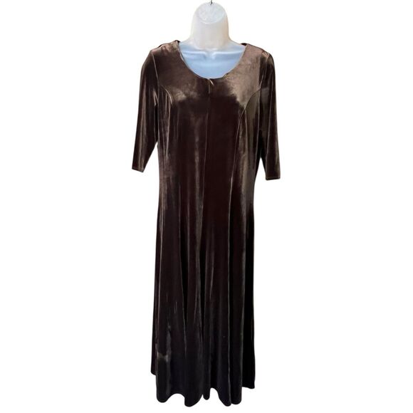 Chadwick's of Boston Brown Velvet Maxi Dress Sz M Fairy Forest Whimsigoth Castle - Picture 15 of 16